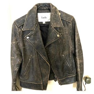 Luella for Target Distressed Leather Jacket- M